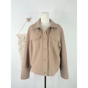 NWT Joie Teddy Jacket Womens XL Camel Tan Cropped Moto Shacket